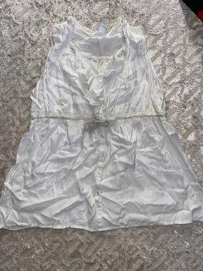 Motherhood Ivory Maternity Top with Ruffle Trim